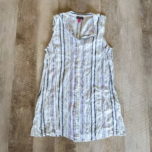 Vince Camuto Multi color Sleeveless Button Down Shirt Size Medium